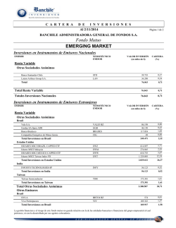 Fondo Mutuo EMERGING MARKET - Banchile Inversiones