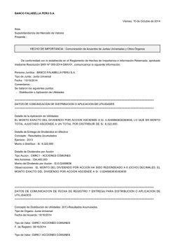 BANCO FALABELLA PERU S.A. Viernes, 10 de Octubre de - SMV