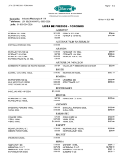 LISTA DE PRECIOS - PORCINOS AGROVET ALTERNATIVAS