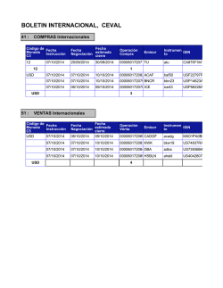 BOLETIN INTERNACIONAL, CEVAL - Bolsa Nacional de Valores