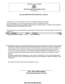 ESP. LIOPA CONEO GARCIA Rector(a) Ordenador(a) del Gasto
