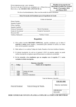 Planilla para Derecho Presencial - ULA