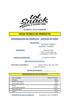 descargar ficha t&eacute;cnica y nutricional - Tot Snack SL