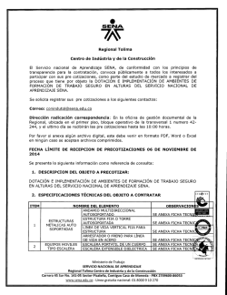 Regional Tolima Centro de Industria y de Ia Construction El Servicio