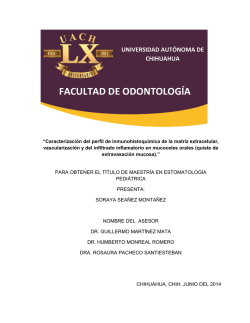 Caracterizaci&oacute;n del perfil de inmunohistoqu&iacute;mica de la matriz