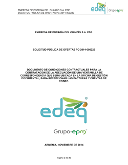 EMPRESA DE ENERG&Iacute;A DEL QUIND&Iacute;O S.A. ESP - edeq