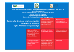 desarrollo, dise&ntilde;o e implementaci&oacute;n de pol&iacute;ticas p&uacute;blicas 2014