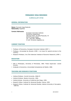 FERNANDO VEGA REDONDO CURRICULUM VITAE - Ivie