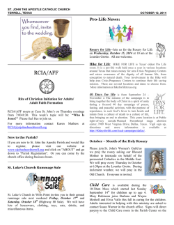 October 12, 2014 - St. John the Apostle Catholic Church