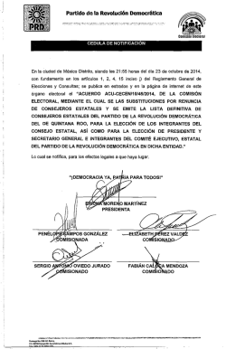 acuerdo acu-cecen/1 0/45/2014, de la comisi&oacute;n electoral - PRD