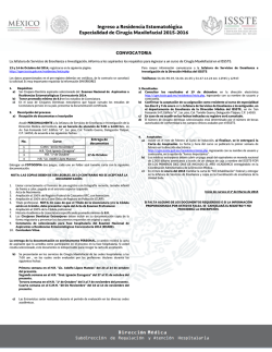 Especialidad de Cirug&iacute;a Maxilofacial 2015-2016 - Direcci&oacute;n M&eacute;dica