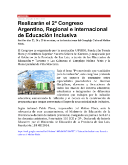 Realizar&aacute;n el 2&ordm; Congreso Argentino, Regional e Internacional de