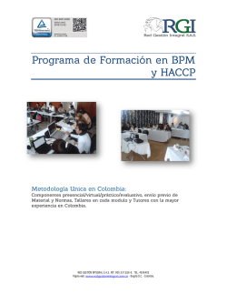 Programa de Formaci&oacute;n en BPM y HACCP - RGI - Red Gesti&oacute;n