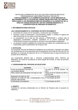 Director de Proyecto - Fedecacao