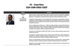 CV &ndash; Cesar Novo CISA-CISM-CRISC-CGEIT