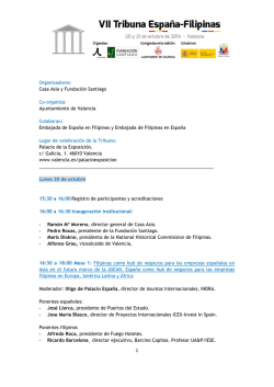 Programa VII Tribuna Espa&ntilde;a-Filipinas - Casa Asia