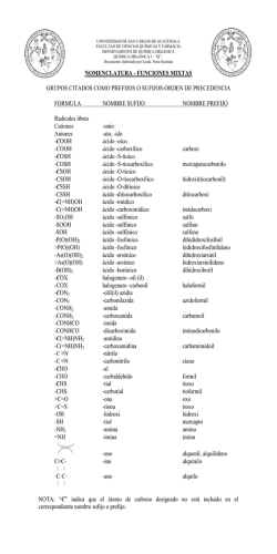 nomenclatura funciones mixtas - Departamento de Qu&iacute;mica Org&aacute;nica