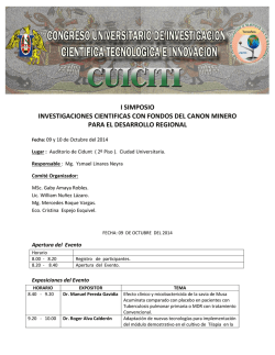 i simposio investigaciones cientificas con fondos del - CUICITI