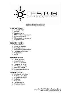 COCINA T&Iacute;PICA MEXICANA PRIMERA SESI&Oacute;N - IESTUR