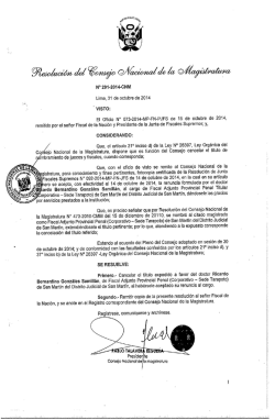  vrsro: - Consejo Nacional de la Magistratura