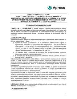 1 COMPULSA ABREVIADA N &ordm; 11 /2014 BASES Y CONDICIONES