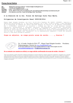 Prensa Xornal Galicia P&aacute;gina 1 de 1 13/10/2014 - Pladesemapesga