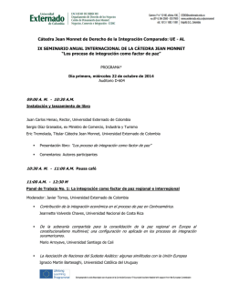 Consulte la agenda preliminar del evento - Universidad Externado