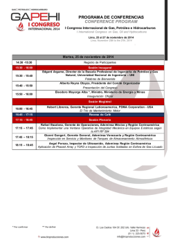 PROGRAMA DE CONFERENCIAS CONFERENCE PROGRAM