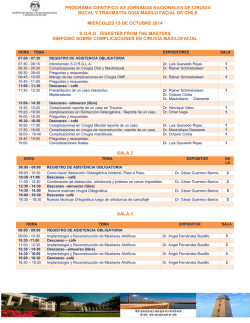 Programa General - XX Jornadas M&aacute;xilofacial Concepci&oacute;n 2014