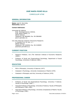 JOS&Eacute; MAR&Iacute;A PEIR&Oacute; SILLA CURRICULUM VITAE - Ivie