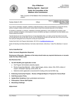 Public Art Committee of the Madison Arts - City of Madison