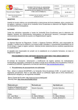 Instructivo VUE para RS medicamentos homeop&aacute;ticos - Agencia