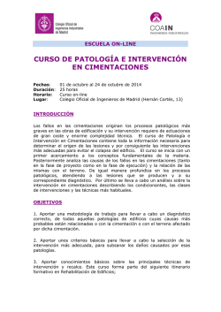 curso de patolog&iacute;a e intervenci&oacute;n en cimentaciones - COIIM