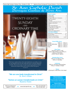 Saturday, October 18 ~ 9:00 am to 3:00 pm - St. Ann Catholic Parish