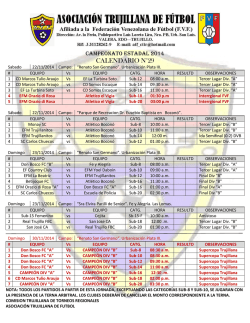 CALENDARIO N&deg;26 - Federaci&oacute;n Venezolana de F&uacute;tbol