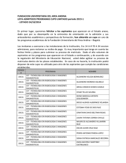 Listado de admitidos programa de Radiolog&iacute;a e Im&aacute;genes