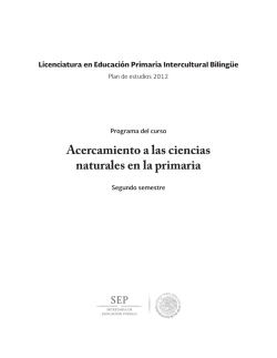 Acercamiento a las ciencias naturales en la primaria - Dgespe