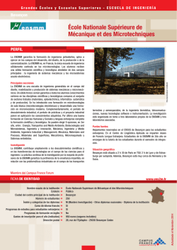 Ecole Nationale Sup&eacute;rieure de M&eacute;canique et des - Campus France