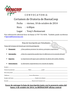 Hoja de inscripci&oacute;n al Certamen de Oratoria 2014 - BuenaCoop