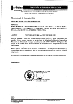 Oficio Postergacion FENCYT.pdf - Direcci&oacute;n Regional de Educaci&oacute;n