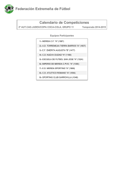 Calendario Cadete B - M&eacute;rida C.F.