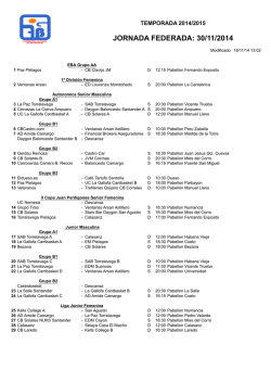 Pr&oacute;xima Jornada - Federaci&oacute;n C&aacute;ntabra de Baloncesto