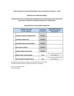 Resultados Preliminares. - Senace