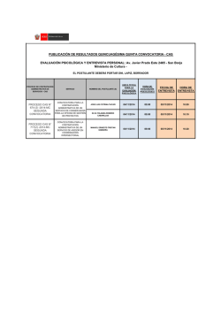 Resultados para Evaluaci&oacute;n Psicol&oacute;gica y Entrevista Personal