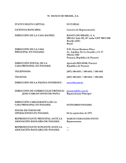 Banco Do Brasil, S.A. - Asociaci&oacute;n Bancaria de Panam&aacute;
