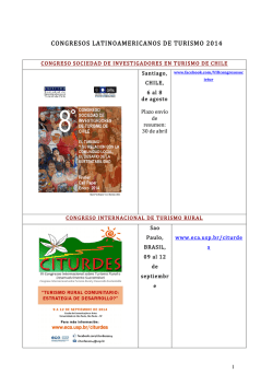CONGRESOS LATINOAMERICANOS DE TURISMO 2014 - TiDES