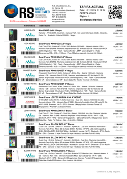TARIFA ACTUAL - RS MicroSistemes, SL