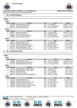 Listas de salida PM - Club Deportivo Teneteide