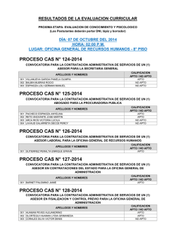 proceso cas n&deg; 124-2014 proceso cas n&deg; 125-2014 proceso cas n