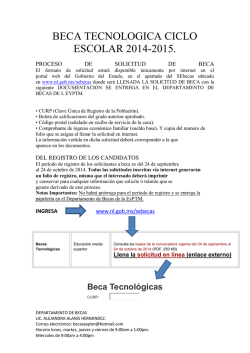 BECA TECNOLOGICA CICLO ESCOLAR 2014-2015.
